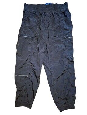 JoyLab NWT High Rise Nylon Jogger Track Pants 3-Zip Pockets Black Size XL